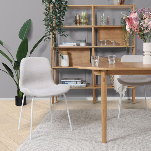 Nolon Nora-Fé Eetkamerstoelen Set van 2 - Beige - Witte Poten - vtwonen shop