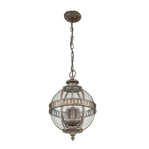 Elstead Halleron Halleron kettinglantaarn, hanglamp voor buiten, geborsteld brons, IP44