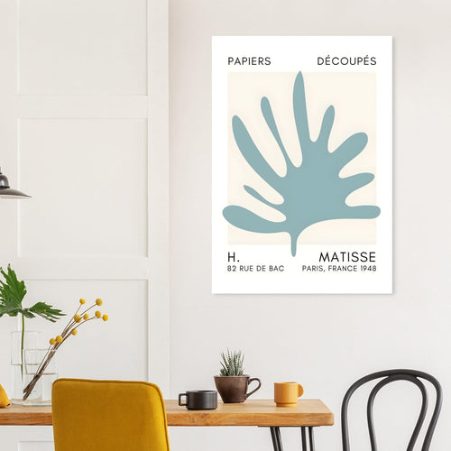 Artfulprints Poster met Lijst Matisse – Coral drift turquoise   - 50x70 cm - Turquoise