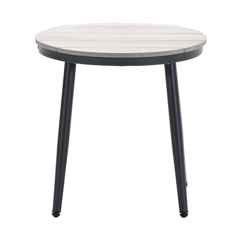 Margriet bijzettafel - Ø50 cm - carbon black - light teak vironwood