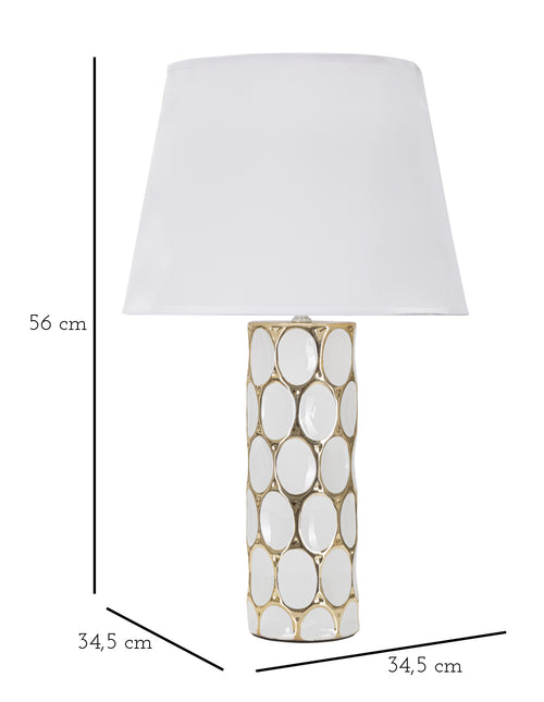 Mauro Ferretti tafellamp - Ø 34,5x56 cm - wit/goud