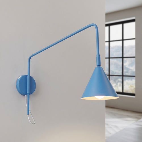 Sollux Lighting Wandlamp NOX 1 lichtblauw met schakelaar - 14x61x30cm