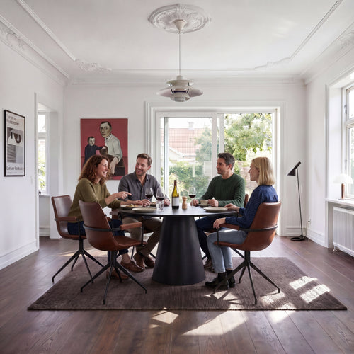 Furnhouse eetkamerstoelen armleuning Isabel - Cognacbruin - Kunstleer - Set van 4