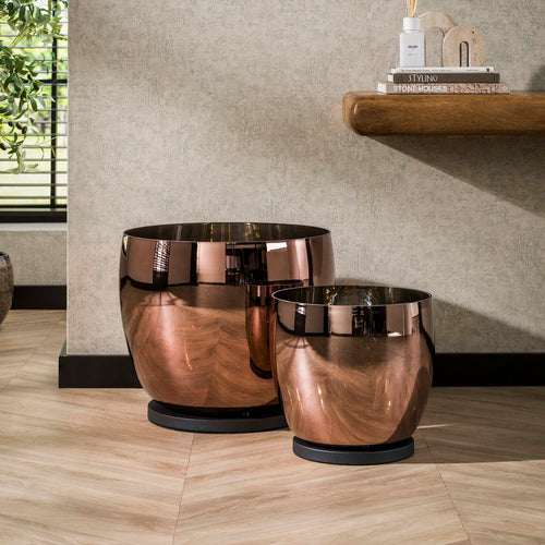 Giga Meubel Vloerlamp Up XL - Koper Glas - 1-Lichts - 33x33x32cm