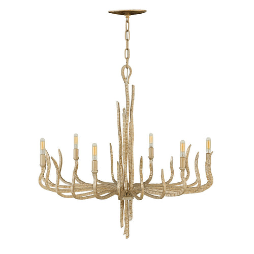 Elstead Spyre - Kroonluchter met 6 lichtpunten, gouden afwerking, E14