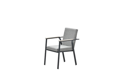 Catania dining fauteuil - sand texfiber - light teak vironwood - vtwonen shop