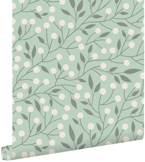 ESTAhome behang bloemmotief mintgroen - 50 x 900 cm - 139592 - vtwonen shop