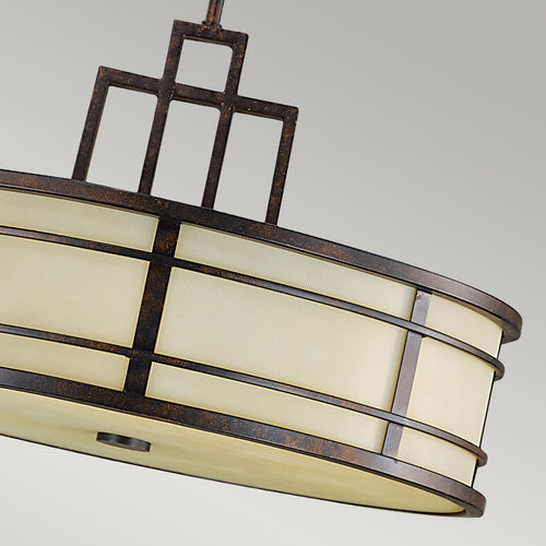 Elstead Fusion - 3-lichts plafondlamp brons, E27