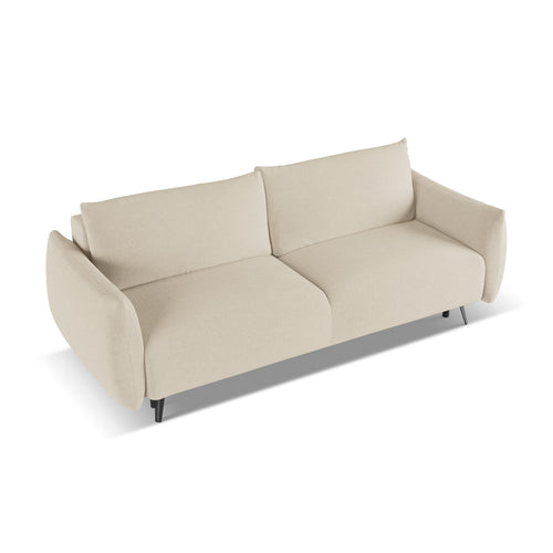 LaMiaSofa 3-zits slaapbank Genova - chenille stof - donkerbeige - 230x105x86