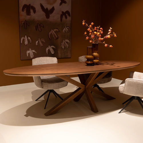 DÉJA Living Eettafel Lusa - Ovaal Bruin Eikenhout - 240x100x78cm
