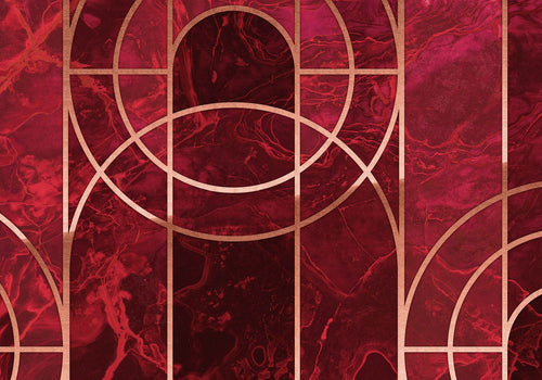 Sanders & Sanders fotobehang grafisch donker rood - 400 x 280 cm - 612071