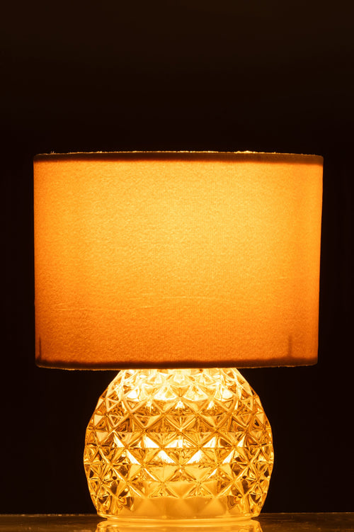 J-Line tafellamp - glas - goud - LED lichtjes