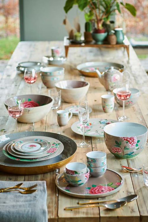 Pip Studio Blushing Birds Kommen - Servies - Set van 4 schaaltjes - Khaki - 12cm - vtwonen shop
