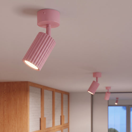 Sollux Lighting Plafondlamp KARBON 1 roze - 7x7x18cm