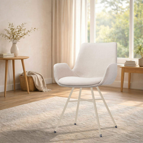 Nolon Noa-Eef eetkamerstoel beige - beige onderstel
