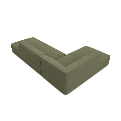 Cosmopolitan Design - Modulaire hoekbank links Siena 4-zits, ribfluwelen groente - 180x273x69cm