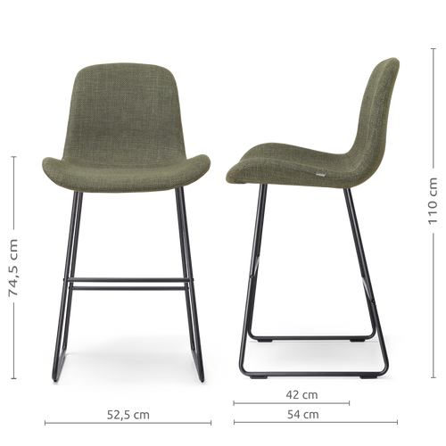 Nolon Nino-Fé barkruk forestgroen - zwart onderstel - 75 cm - vtwonen shop