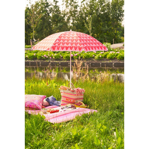 Mica Decorations Heart Strandparasol - H180 x Ø160 cm - Roze
