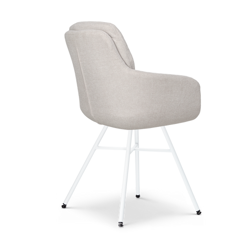Nolon Noa-Mia Eetkamerstoel Beige - met Armleuning - Wit