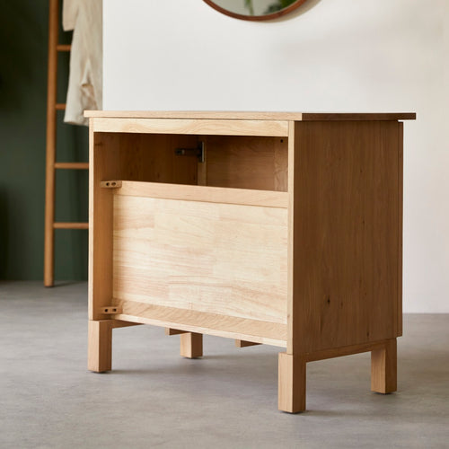Tikamoon Massief eikenhouten badmeubel 85 cm - Naturel - vtwonen shop