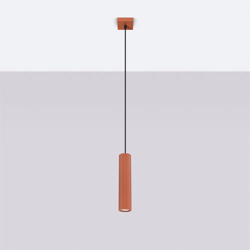 Sollux Lighting Hanglamp KARBON 1 rood oker - 8x8x118cm