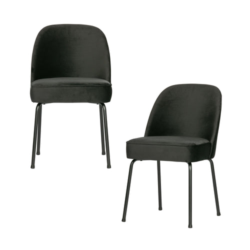 BePureHome eetkamerstoelen Vogue- Fluweel Zwart - Set van 2 - vtwonen shop