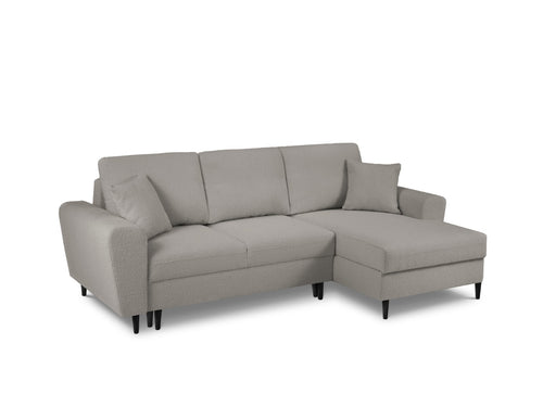 Cosmopolitan Design Converteerbare hoekbank rechts met opbergdoos Kyoto 4-zits, boucle, grijs - 145x241x88cm