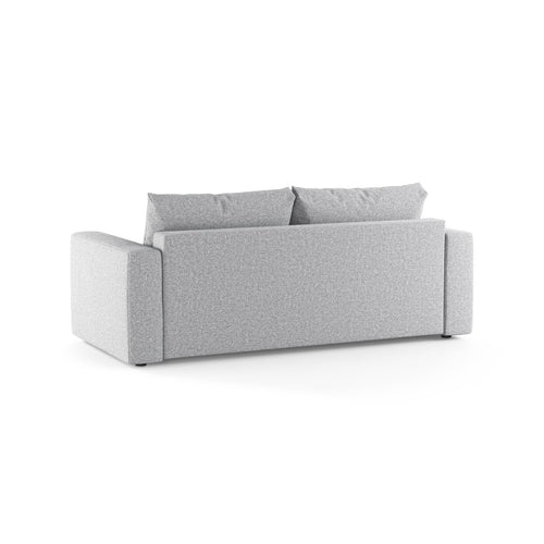 Cosmopolitan Design - Converteerbare bank Grena 3-zits, structurele stof lichtgrijs - 100x205x90cm