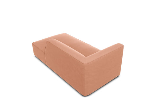 Micadoni - Rechter chaise longue "Ruby" flueel, roze - 180x93x69cm