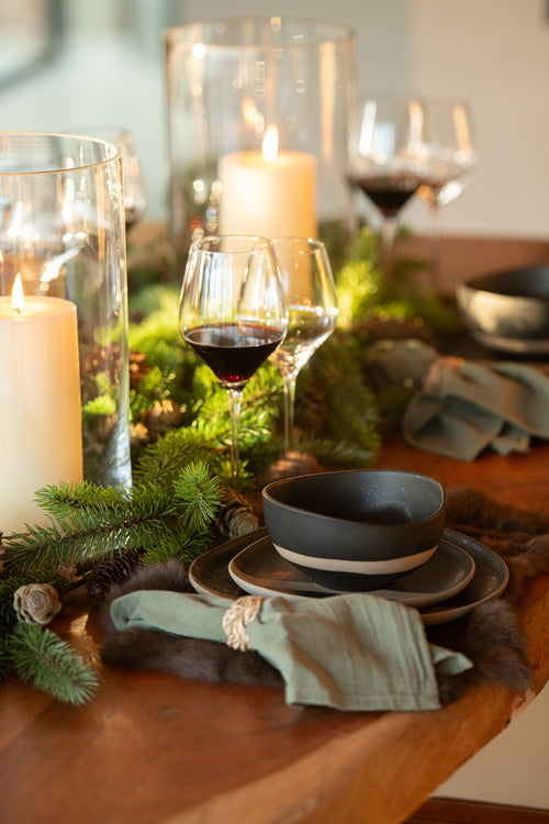 J-Line kom - keramiek - zwart/taupe - vtwonen shop