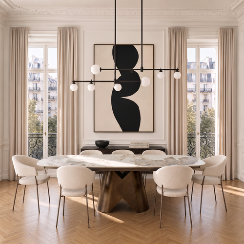 Premium Interiors - Uitschuifbare eettafel LACE - pandora-keramiek pandora 240cm