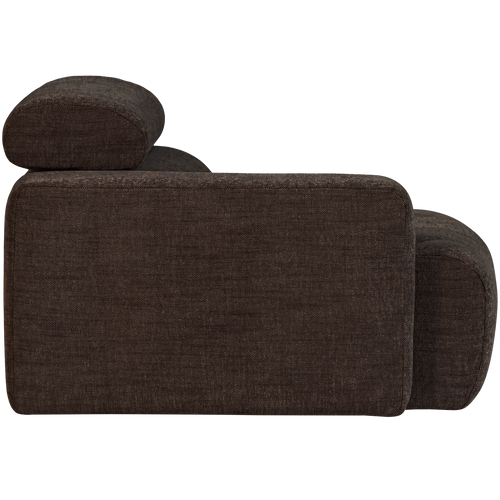WOOOD 1-zits element bank arm links Novi - Polyester - Donkerbruin - 86x109x113 - vtwonen shop