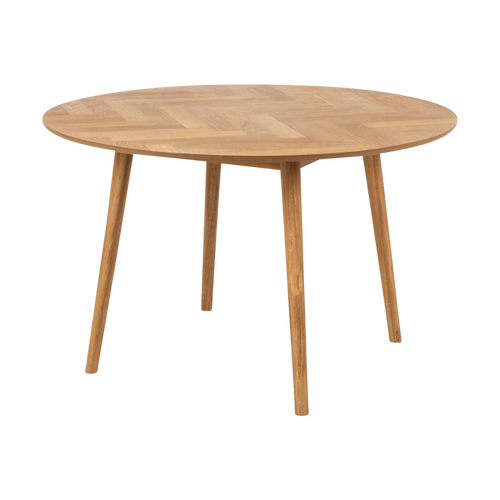 Lisomme Senn houten eettafel naturel visgraat - Ø 120 cm - vtwonen shop