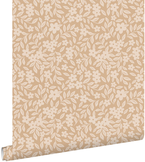 ESTAhome behang bloemetjes warm beige - 50 x 900 cm - 131444 - vtwonen shop