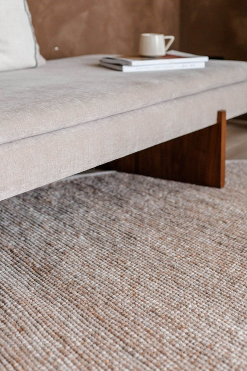 Interieur05 Rond Wollen Vloerkleed Lichtbruin Vik - 200 x 200 cm - vtwonen shop