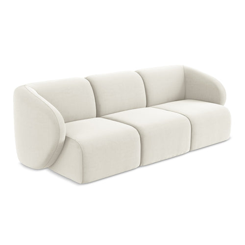LaMiaSofa 3-zits bank Cervo - velours - lichtbeige - 244x94x75