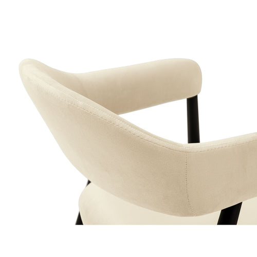 Set van 2 fluwelen stoelen Adra flueel ivoor - 59x56x77cm