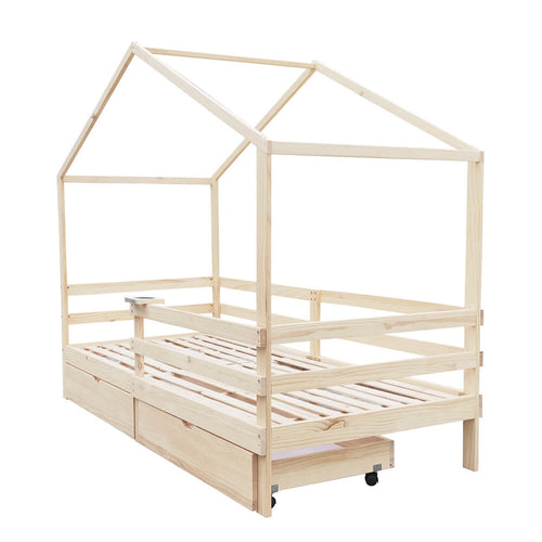 Home Deluxe Kinderbed WOLKENLAND Naturel Met Lades