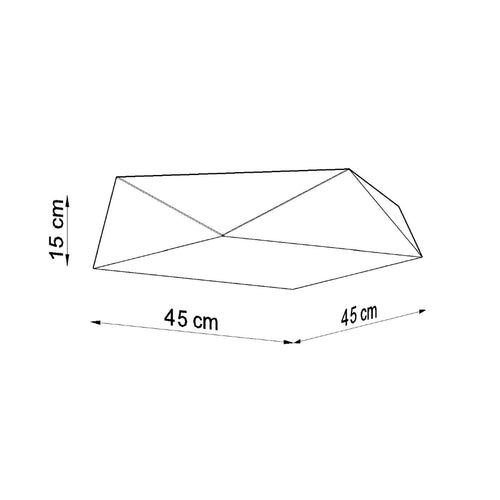Sollux Lighting Plafondlamp HEXA 45 zilver - 45x45x15cm