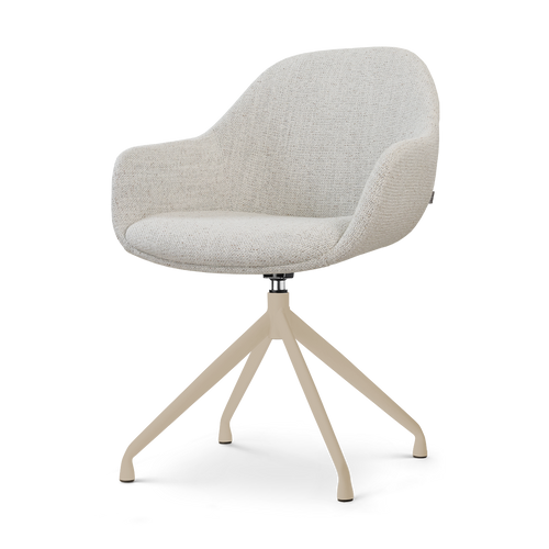 Nolon Nola-Mae draaibare eetkamerstoel beige gemêleerd beige onderstel
