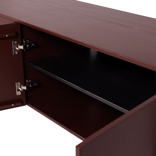 WOOOD tv meubel 200 cm Gunnar - Grenen - Bordeauxrood - 56x200x44