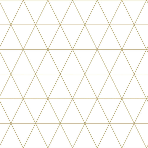 ESTAhome behang grafische driehoeken wit en goud - 53 cm x 10.05 m - 139147