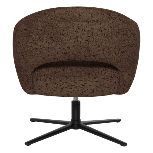 WOOOD draaifauteuil Pico - Wollig Structuur - Bruin - 74x71x69