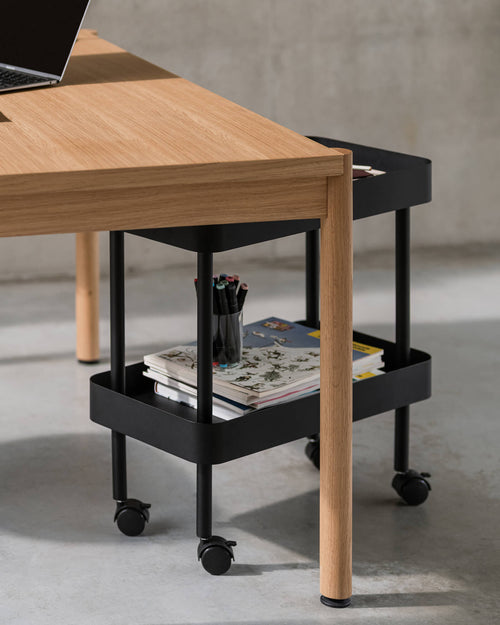 noo.ma Nolle Console 2-tier, metalen console 60 x 30 x 57,5 cm - Piazza Beige