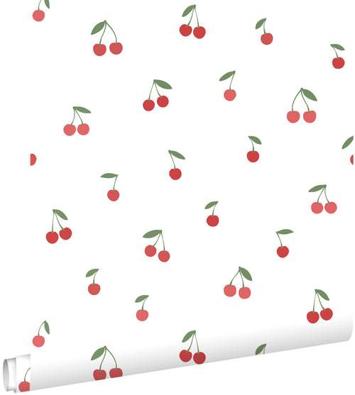 ESTAhome behang kersen wit en rood - 50 x 900 cm - 131652 - vtwonen shop