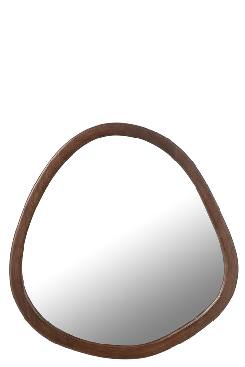 J-Line spiegel Whisp - hout - bruin - large - Ø 59 cm