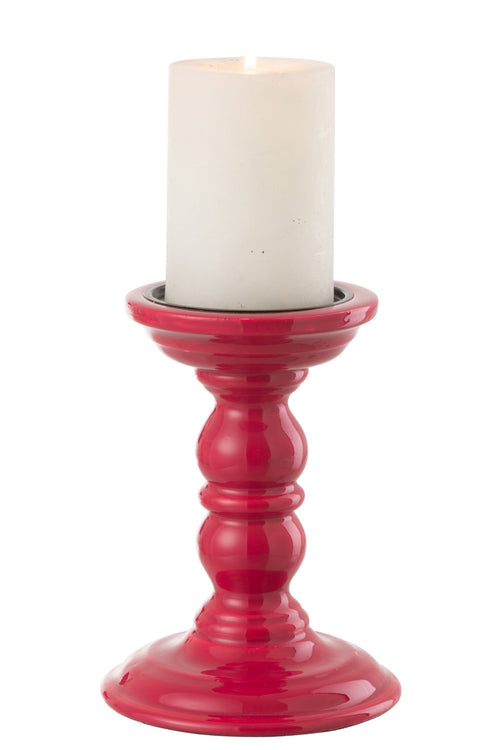 J-Line kandelaar Halter - hout - fuschia