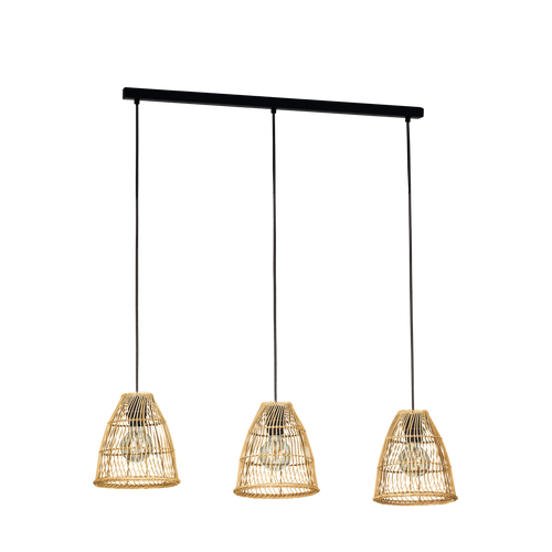 EGLO hanglamp Ayesgarth - e27 - 91 cm - zwart/hout - vtwonen shop