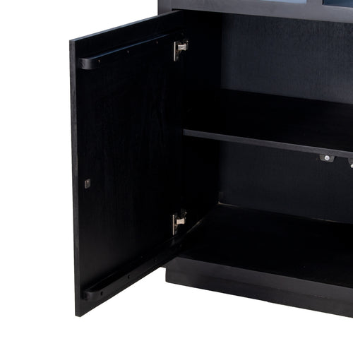 Giga Meubel Vakkenkast Luxurious - Zwart Mangohout - 100x45x210cm