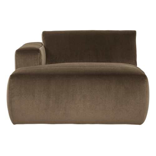 WOOOD chaise longue bank links Mojo Base - Velvet - Taupe - 74x112x162